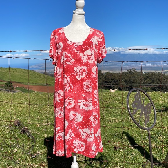 Jams World Dresses Vtg Hula Moon By Jams World Floating Rose Dress